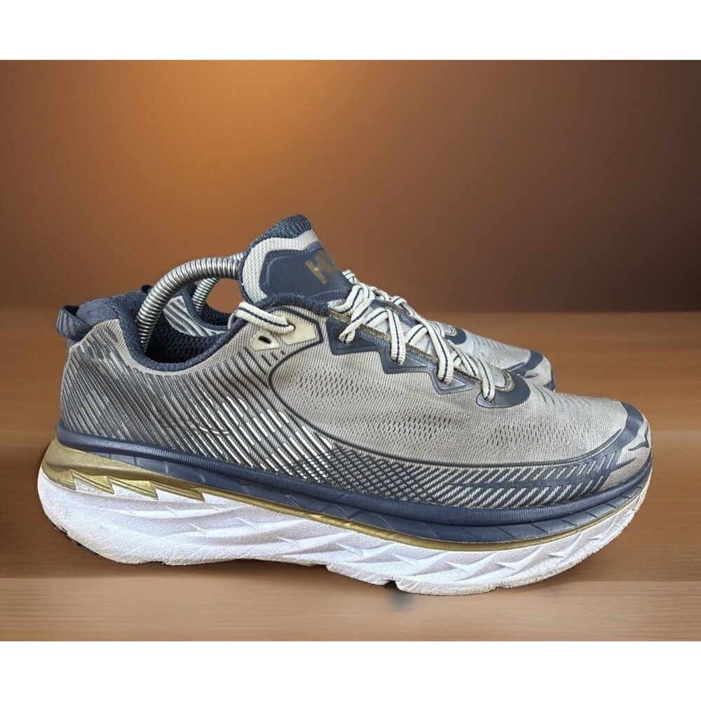 Hoka One One Bondi 5 Mens 9.5 Grey Blue Running Shoes